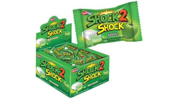 Жувальна гумка Shock 2 Яблуко 100 шт. оригінальні кислі жуйки Шок 2 яблучний смак великий блок