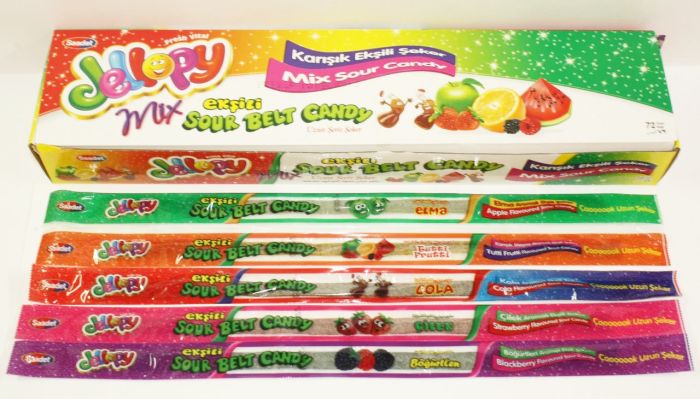 Jellopy Mix Жувальні стрічки в цукрі мікс 30g 72 штуки Saadet Туреччина