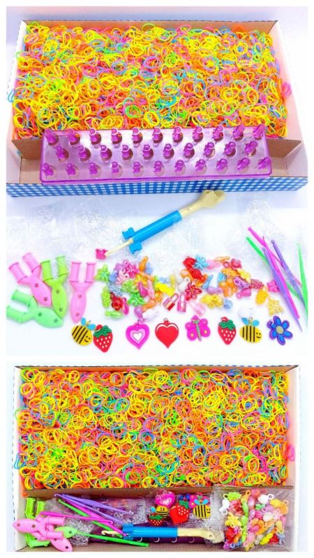 Набір резинок для плетіння браслетів Fashion loom bands set 7000 шт великий набір для творчості з верстатом, шарміками та намистинами