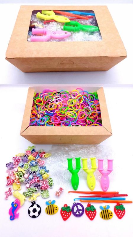 Набір резинок для плетіння браслетів Fashion loom bands 3500 шт великий різнобарвний набір для творчості з підвісками та намистинами в коробці