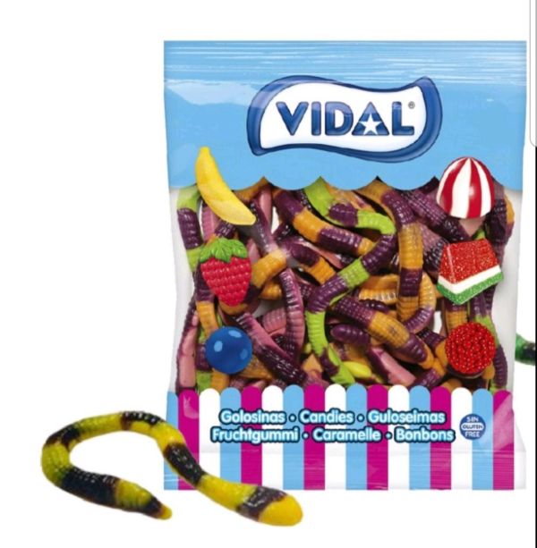 Жувальний мармелад Vidal Анаконди Змії (Anacondas) асорті фруктових смаків для дітей 1кг у великому пакеті (Іспанія)