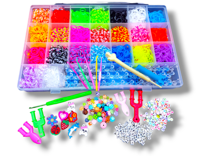 Набір резинок для плетіння браслетів Fashion loom bands set 5000 шт великий набір для творчості з розбірним верстатом, металевим гачком та літерами