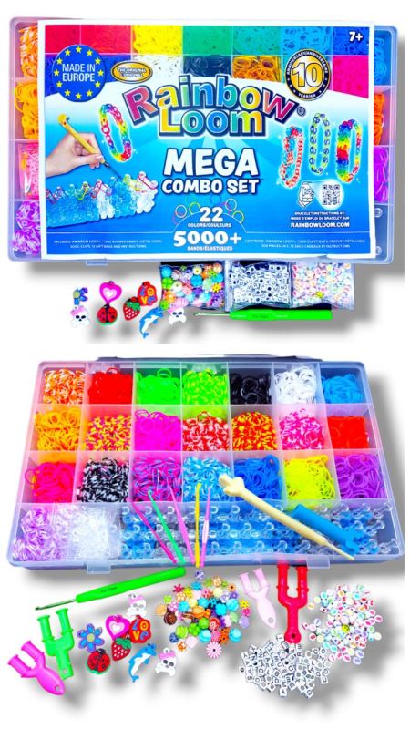 Набір резинок для плетіння браслетів Fashion loom bands set 5000 шт великий набір для творчості з розбірним верстатом, металевим гачком та літерами