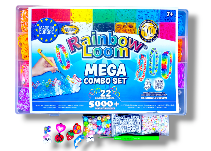 Набір резинок для плетіння браслетів Fashion loom bands set 5000 шт великий набір для творчості з розбірним верстатом, металевим гачком та літерами