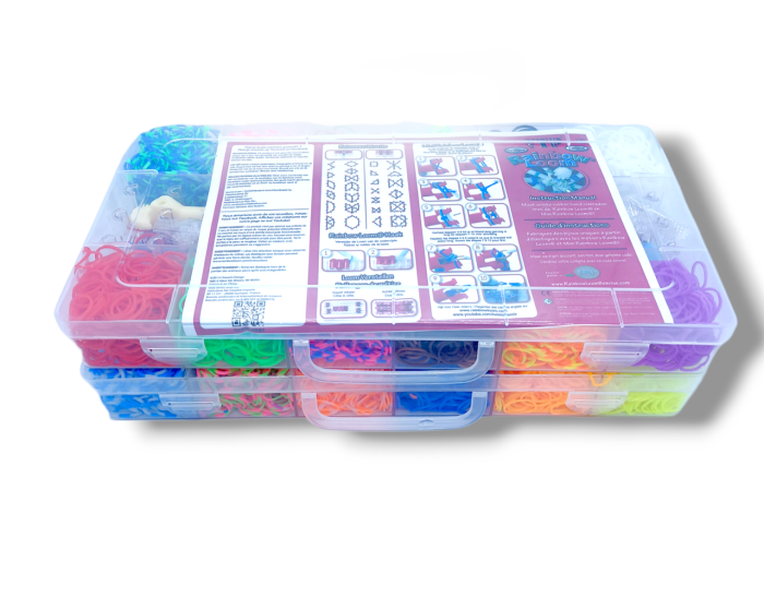 2 ярусний набір резинок для плетіння браслетів Fashion loom bands set 12000 резинок з аксесуарами