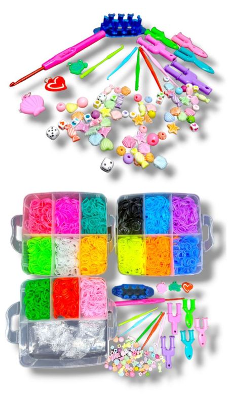 Набір резинок для плетіння браслетів Fashion loom bands Euro 5000 шт великий 3-ярусний набір для творчості