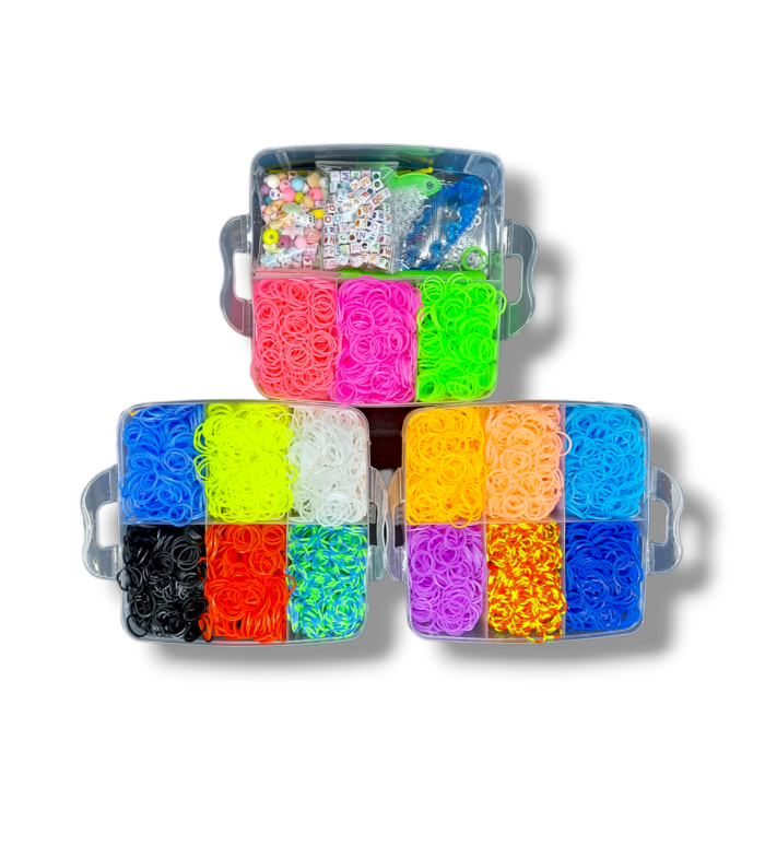 Великий 3-ярусний набір гумок для плетіння браслетів Fashion loom bands Euro 10000