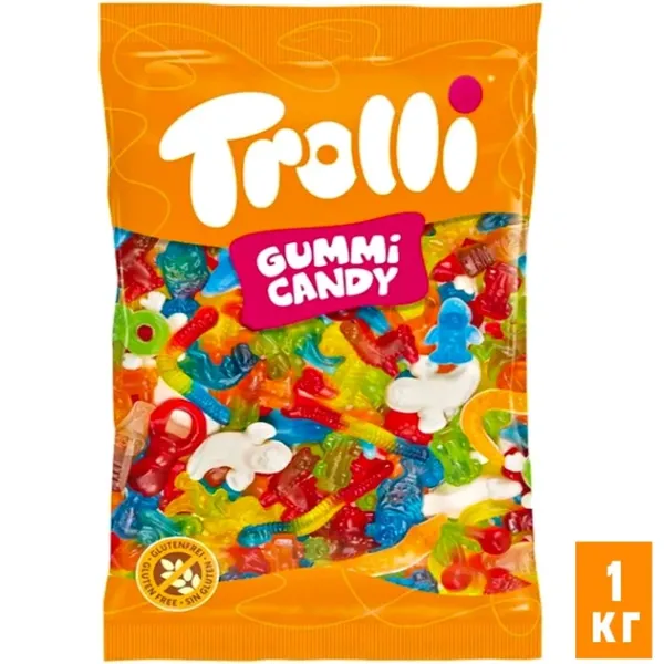 Жувальний мармелад Trolli Number One (Номер Один) асорті фігурок та фруктових смаків 1кг у великому пакеті