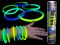 Набір неонових паличок-браслетів Snappy neon-sticks двоколірних, що світяться (Glow Sticks) 20 см — 100 шт. у тубусі