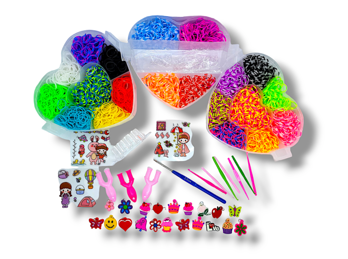 Набір резинок для плетіння Loom Bands 6500 шт. «Серце»